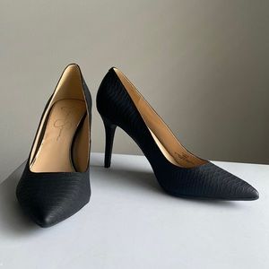 Jessica Simpson “Laenie” Black Snake Pattern Pumps10M, NEW no Box, only tried on